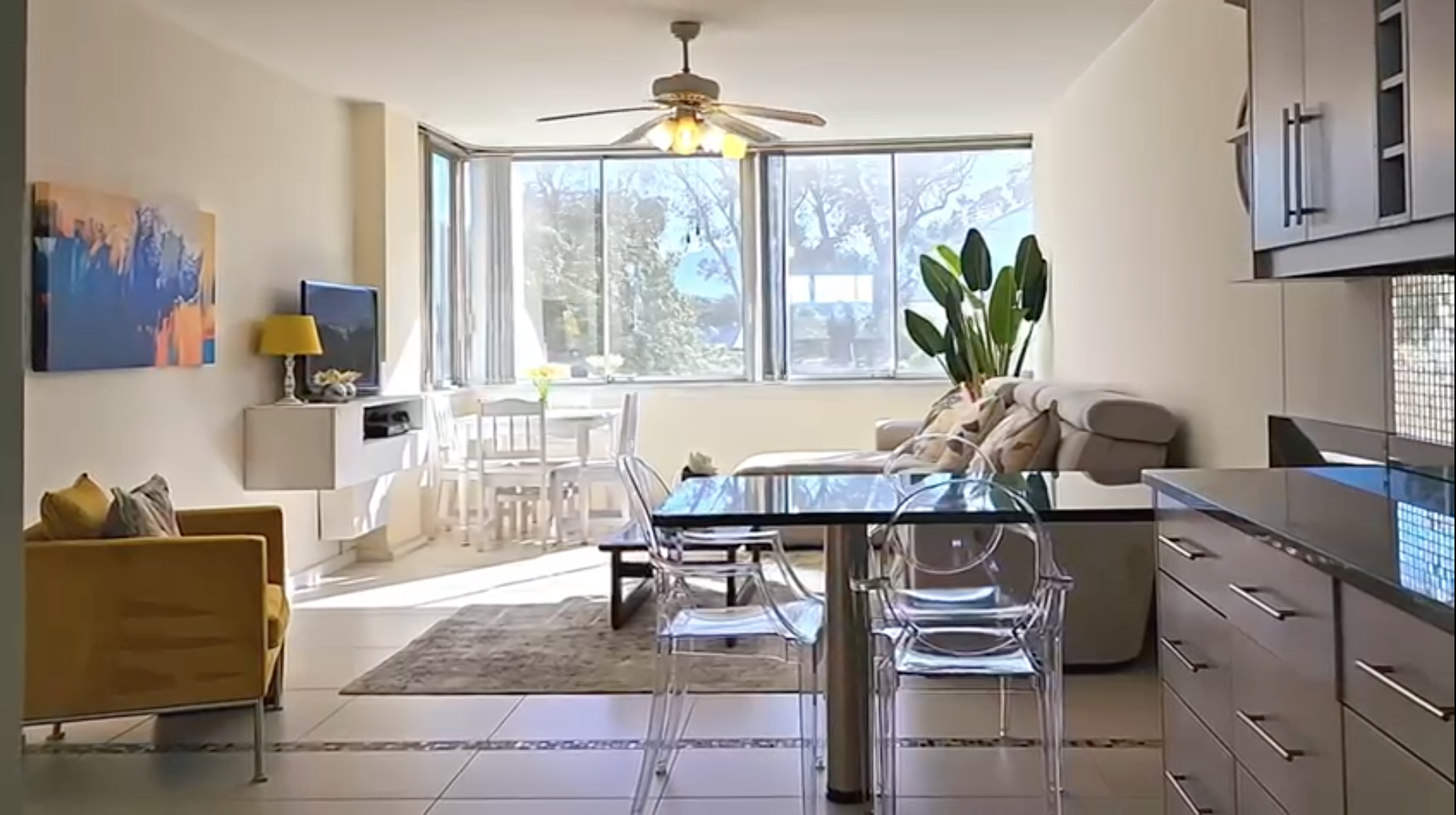 Ceiling fans in lounge at Elegance on Beach